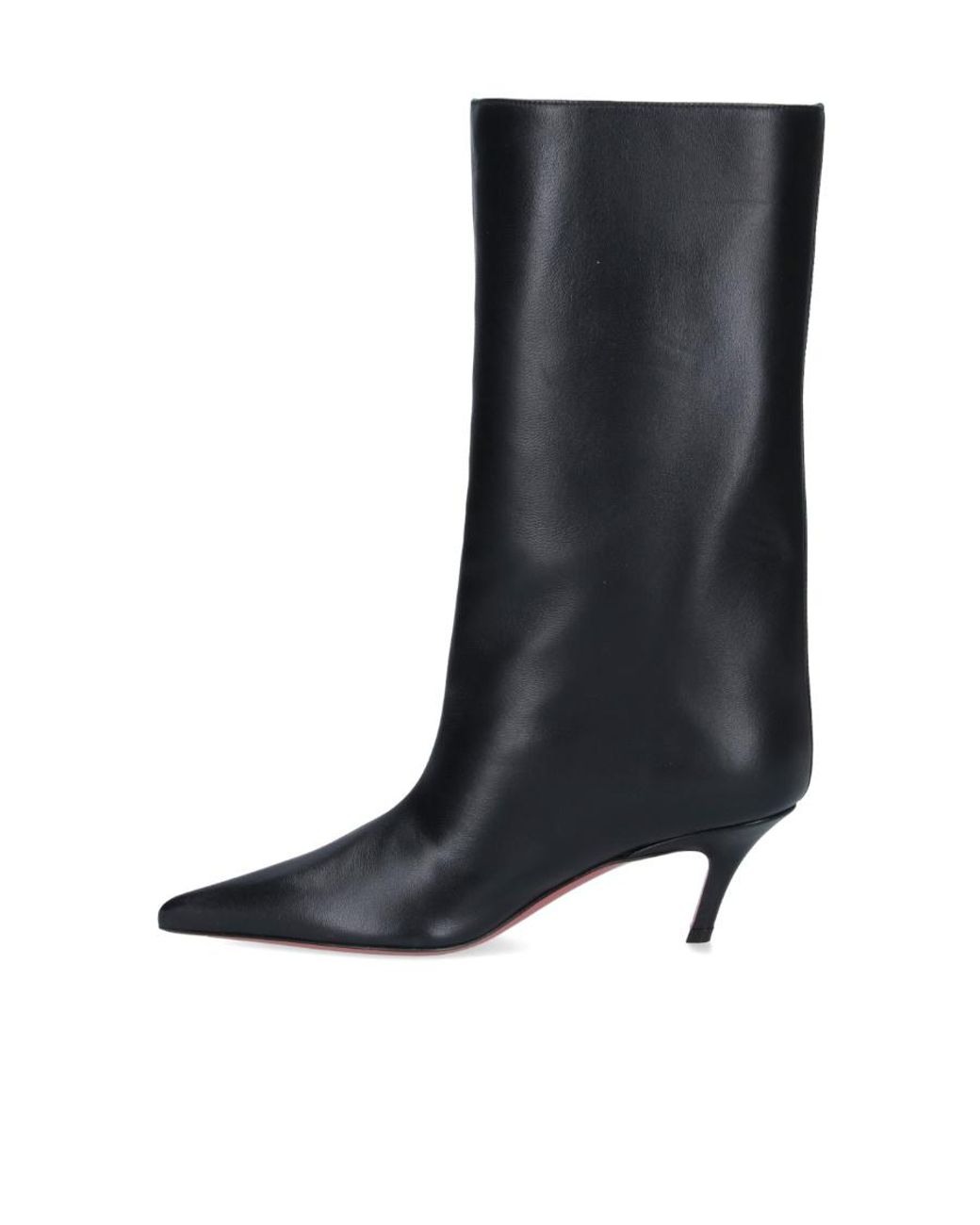 AMINA MUADDI Black Pointed Toe Knee-High Boots