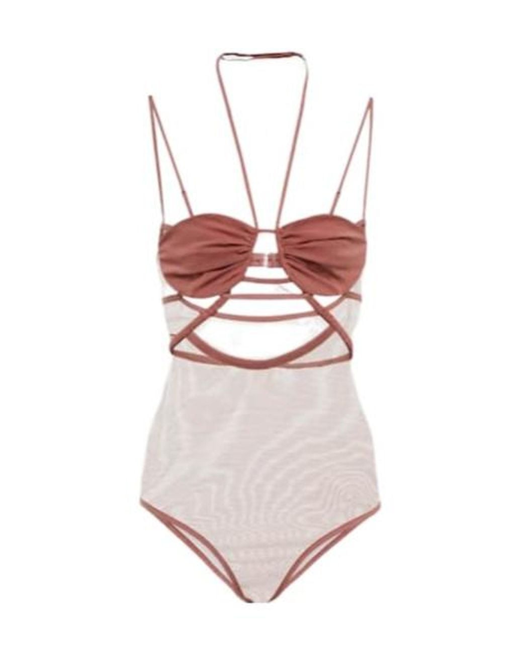 Nensi Dojaka White Cutout Tulle Bodysuit