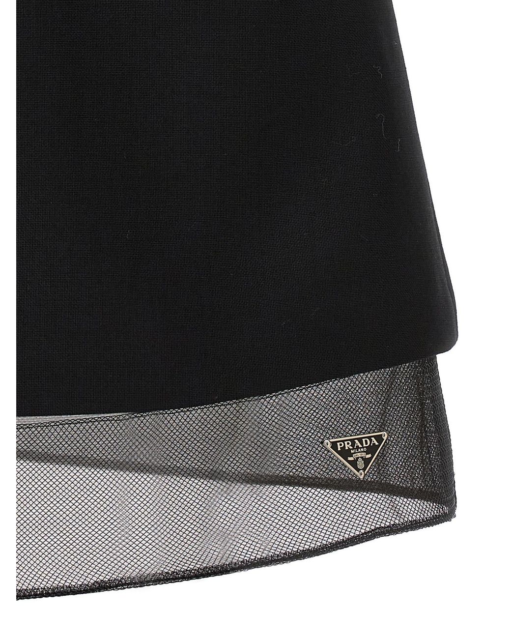 Prada Black Wool Short Dress Clothing