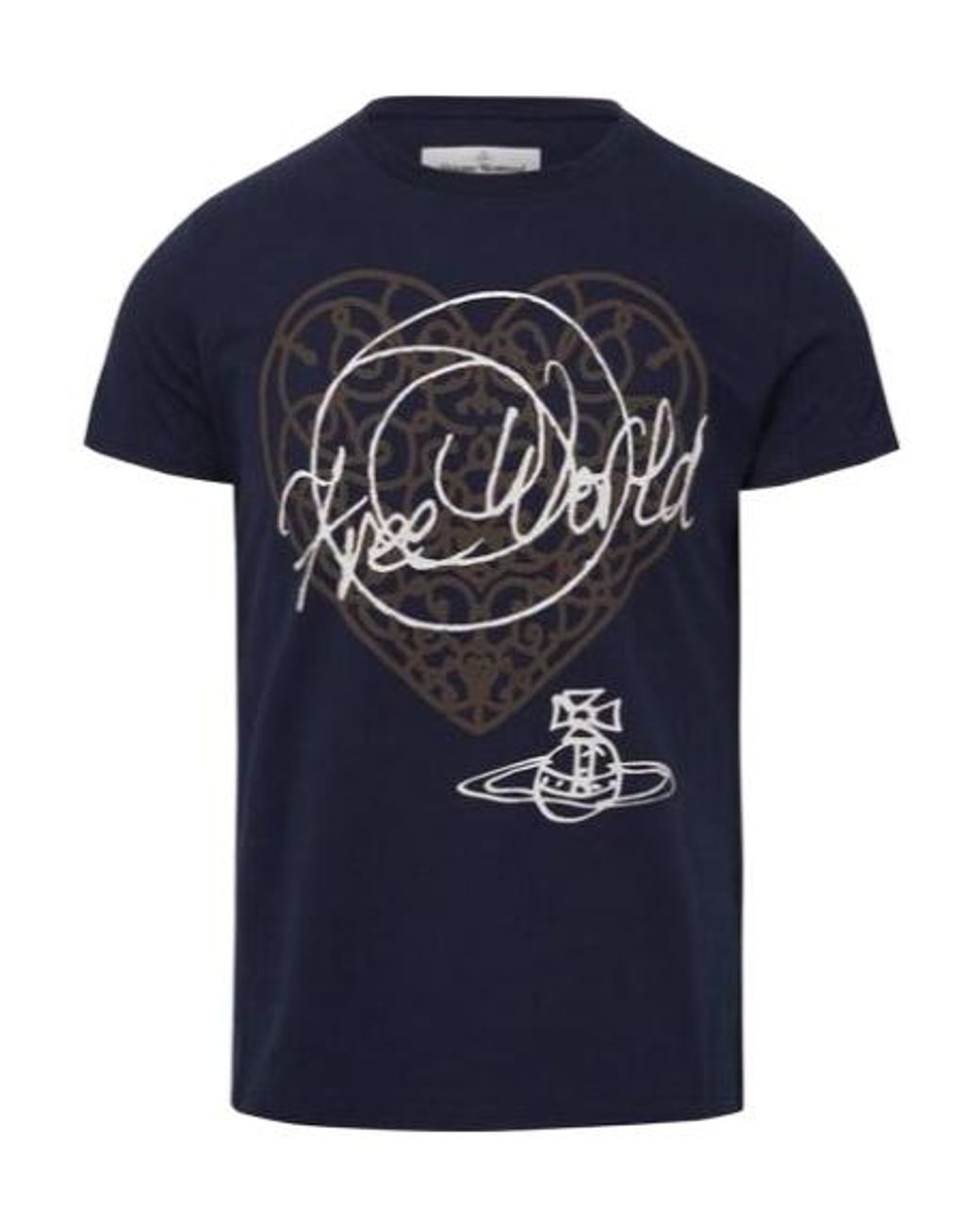 Vivienne Westwood Blue Free World-Heart Peru T-Shirt for men