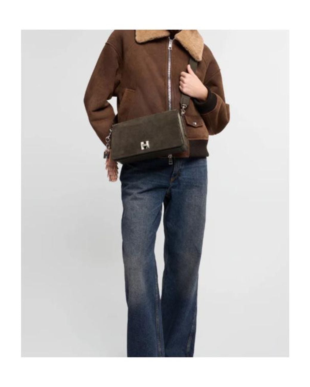 Hogan Black H-Turn Flap Bag