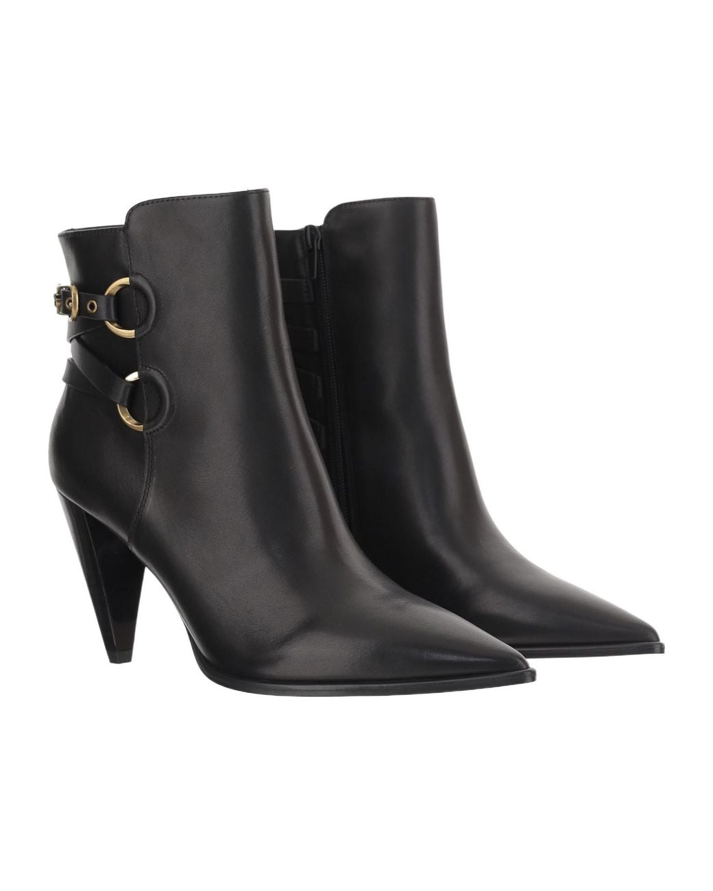 Pinko Black Strappy Heel Ankle Boots