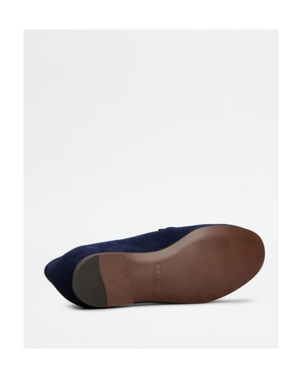Tod's Blue Logo Plaque Almond Toe Loafers