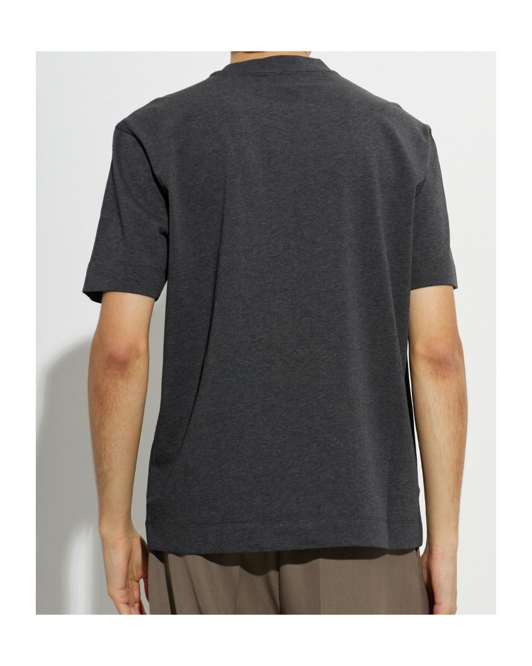 Emporio Armani Black Embroidered Logo T-Shirt for men