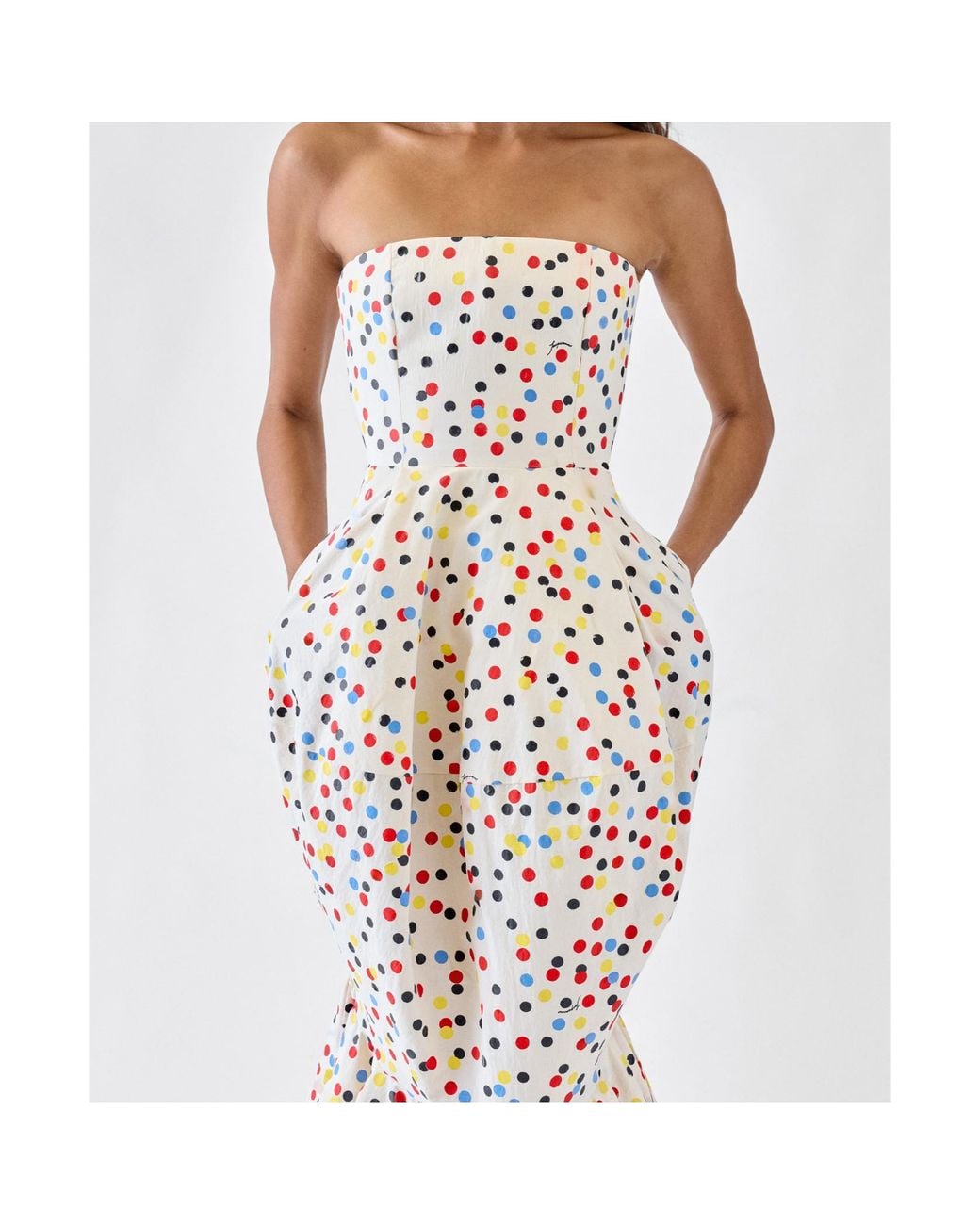 Jacquemus White Strapless Dress