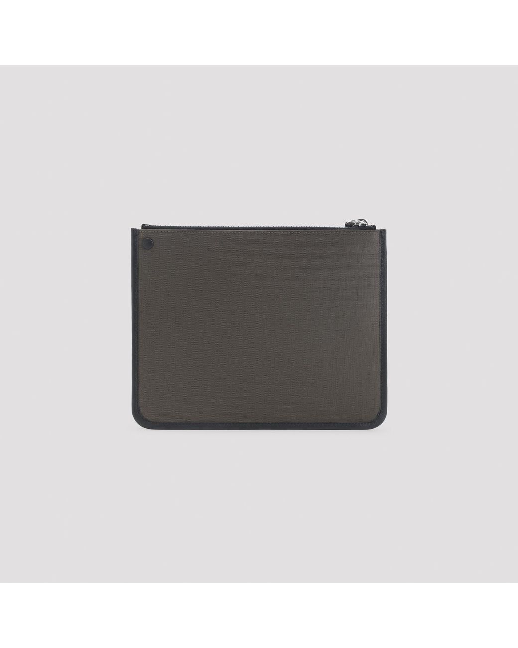 Givenchy Gray Logo Embroidered Zipped Clutch Bag for men