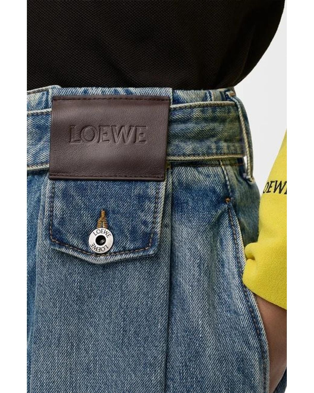 Loewe Blue Pleated Loose Leg Jeans
