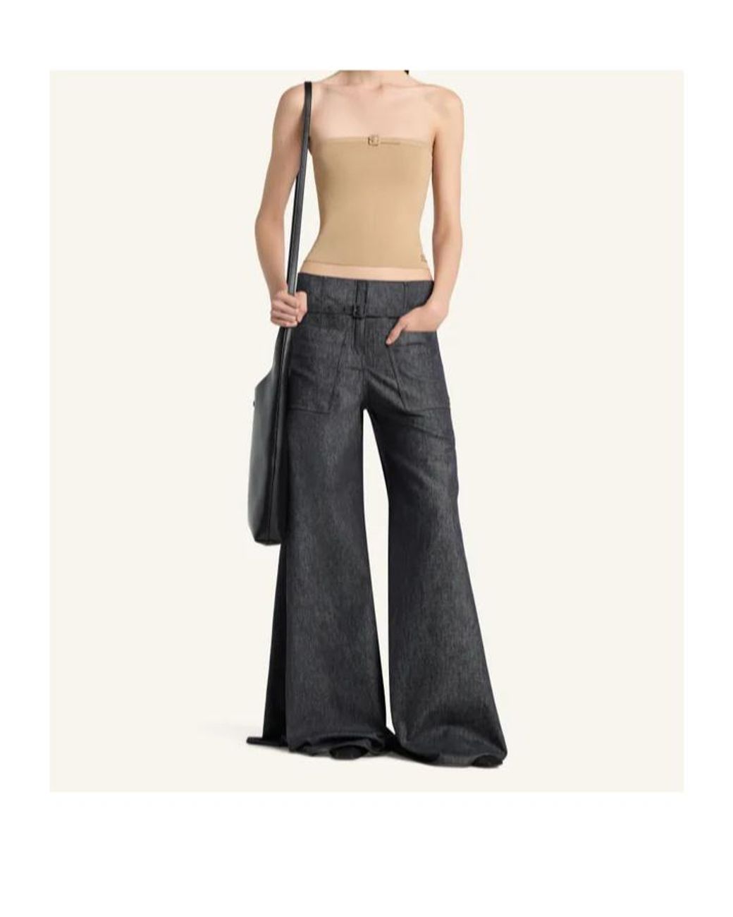 Courreges Natural Courrèges Buckle Knit Bustier Top