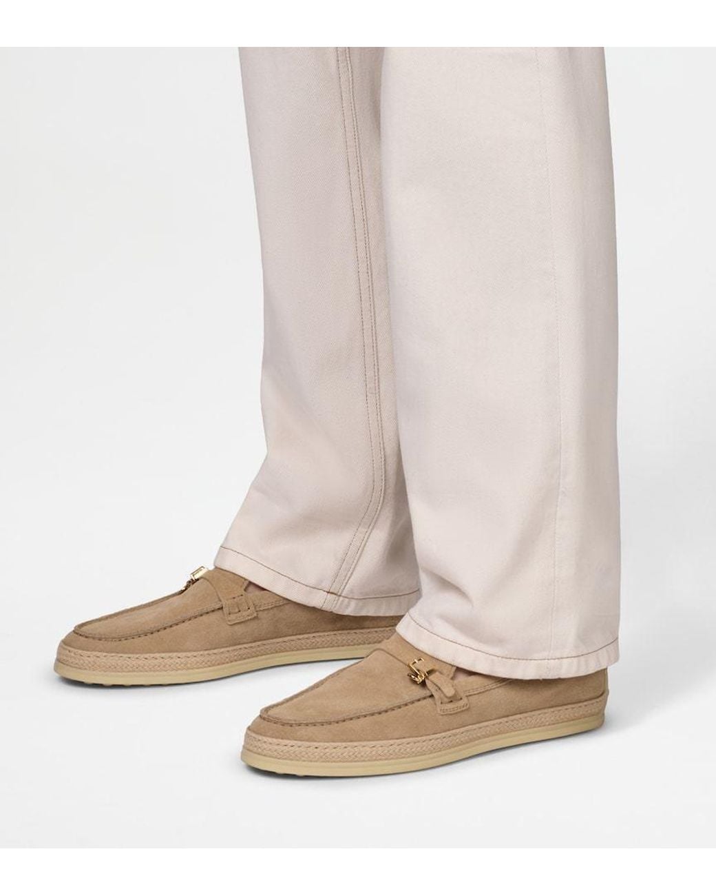 Tod's Natural Suede Loafers