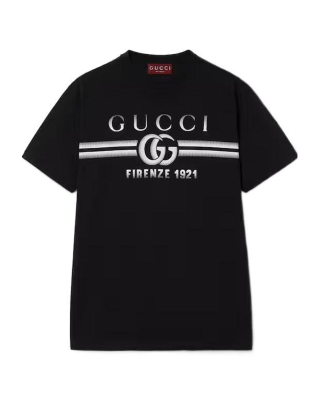 Gucci Black Logo Printed Jersey T-Shirt for men
