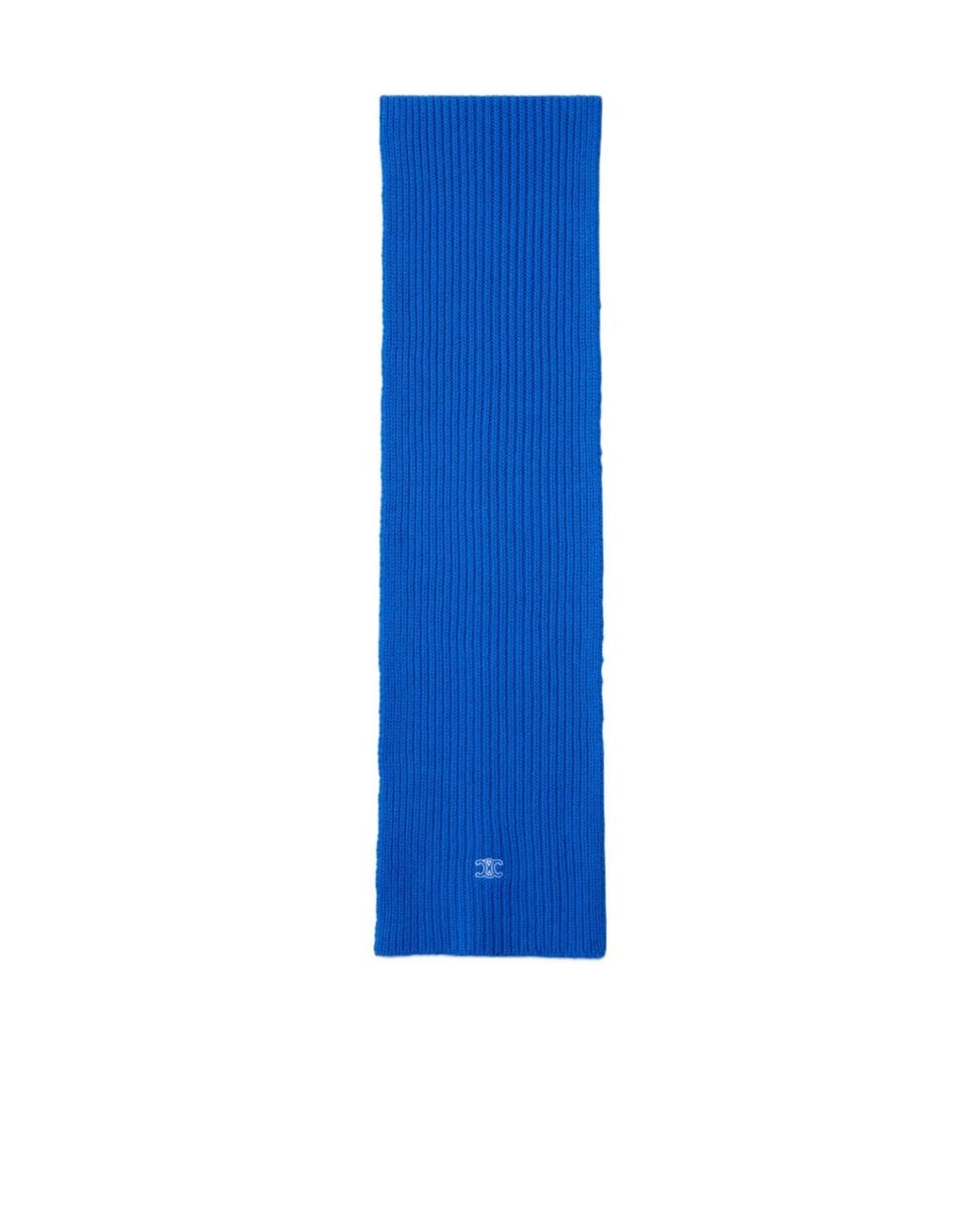 Céline Blue Ribbed Cashmere Scarf