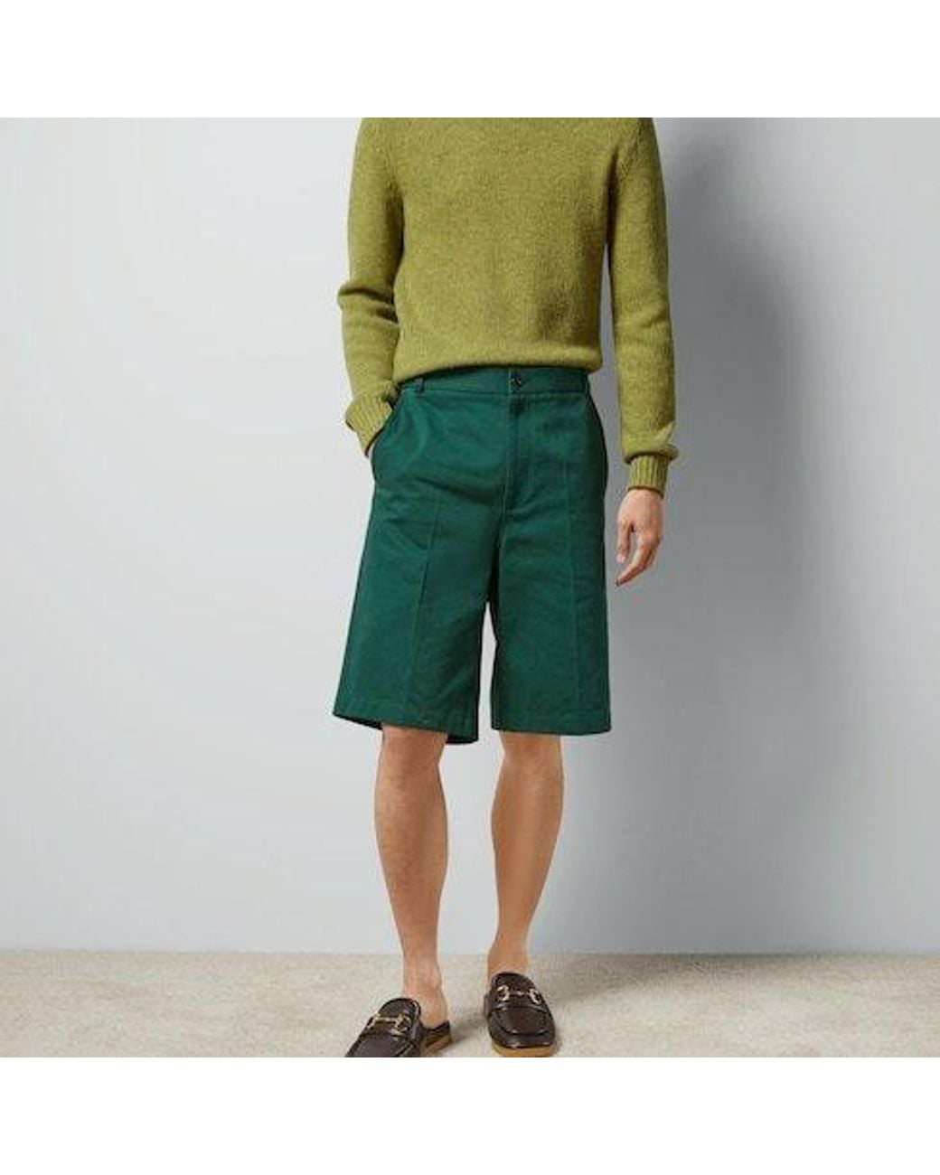 Gucci Green Web Detailed Shorts for men