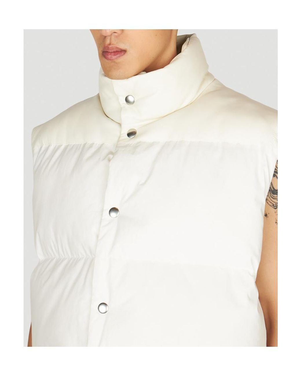 Bottega Veneta White Buttoned Padded Gilet for men