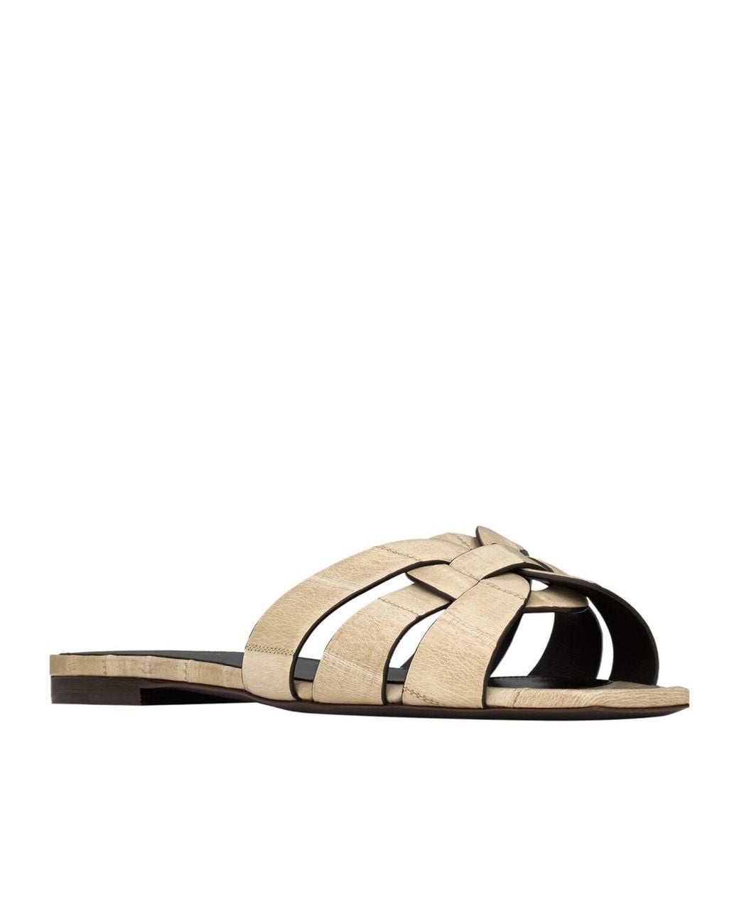 Saint Laurent White Tribute Open Toe Mules
