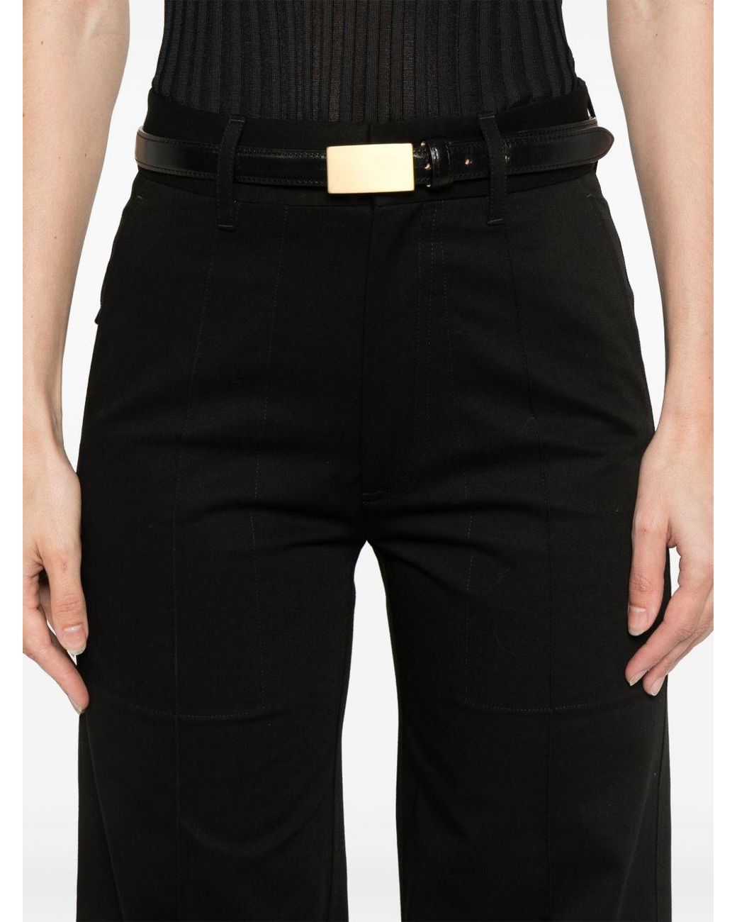 Phoebe Philo Black Raised-Seam Trousers