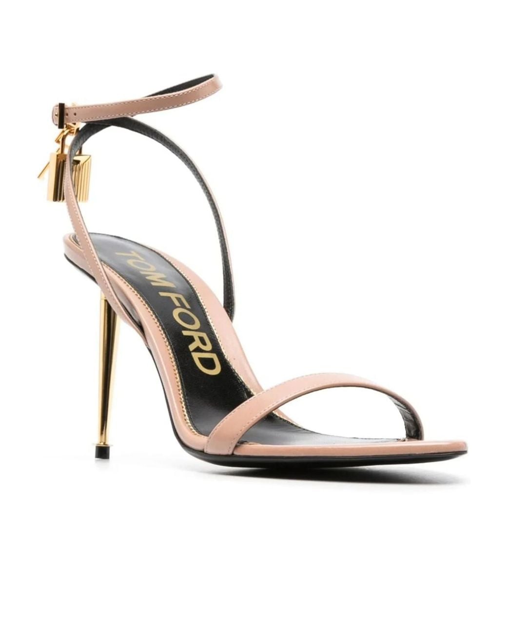 Tom Ford White Padlock Pointy Sandals