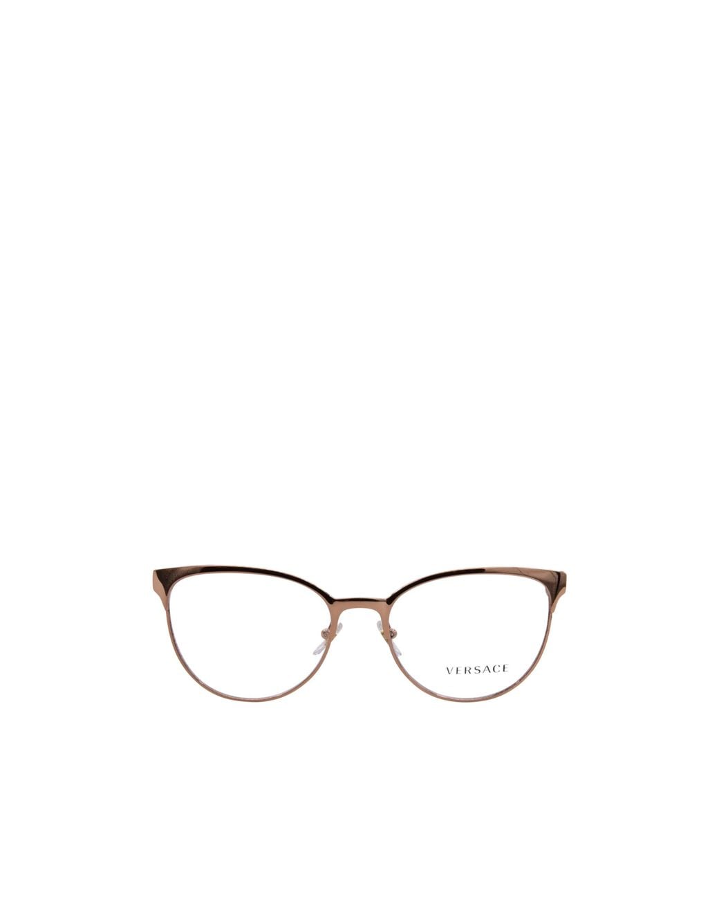 Versace Brown Eyewear Logo Plaque Cat-Eye Frame Glasses