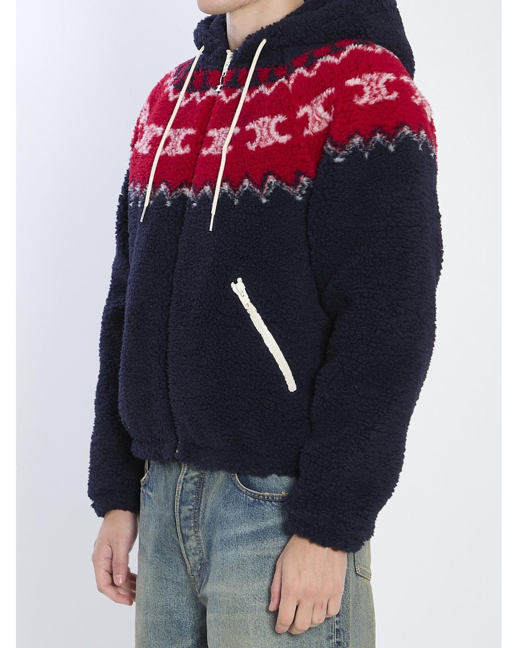 Céline Blue Hooded Jacket for men