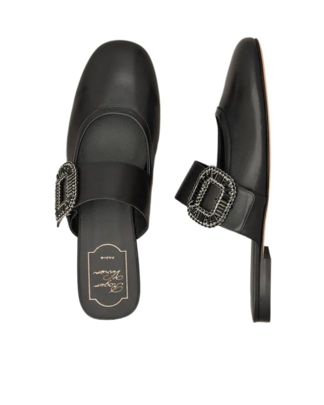 Roger Vivier Black Belle Vivier Mules