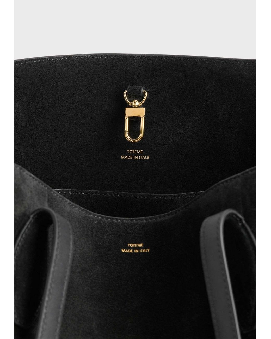 Totême Black Totême Logo Embossed Lounge Tote Bag