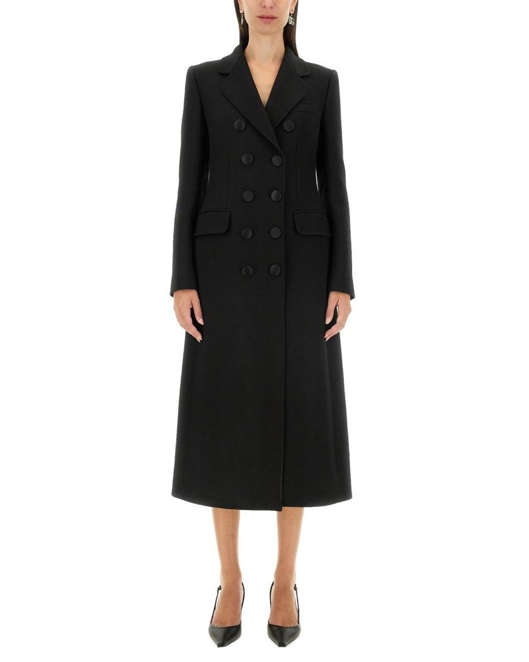 Dolce & Gabbana Black Double-Breasted Coat