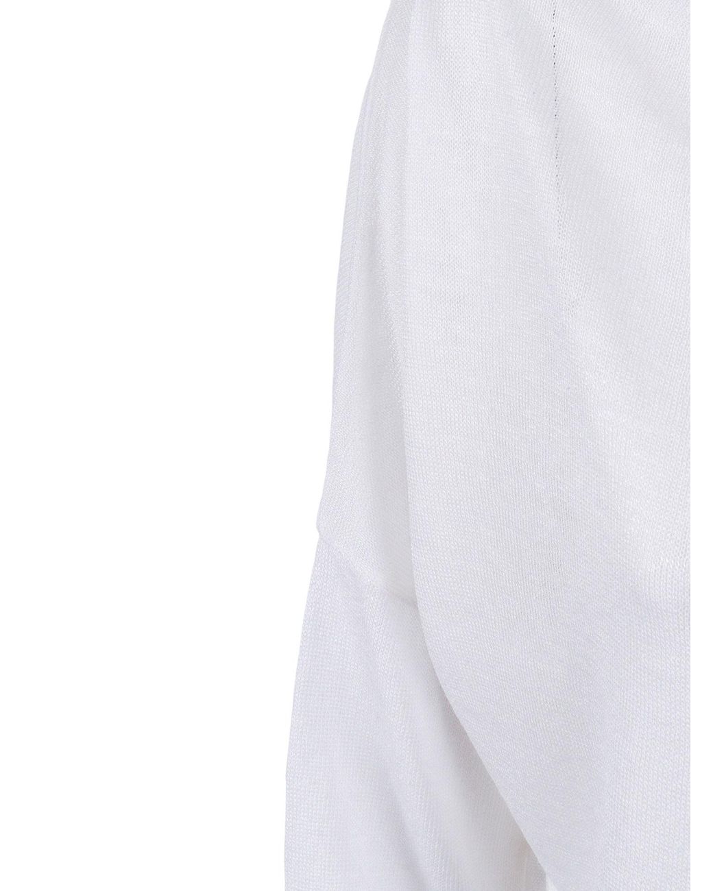 P.A.R.O.S.H. White Cut-Out Long-Sleeve Top
