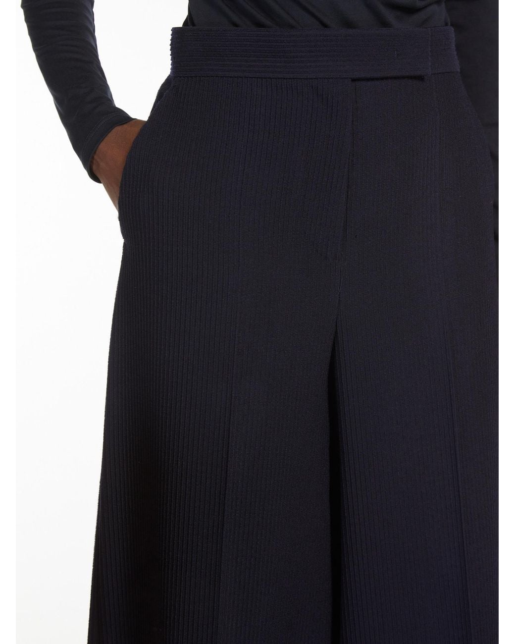 Max Mara Blue Wide-Leg Trousers