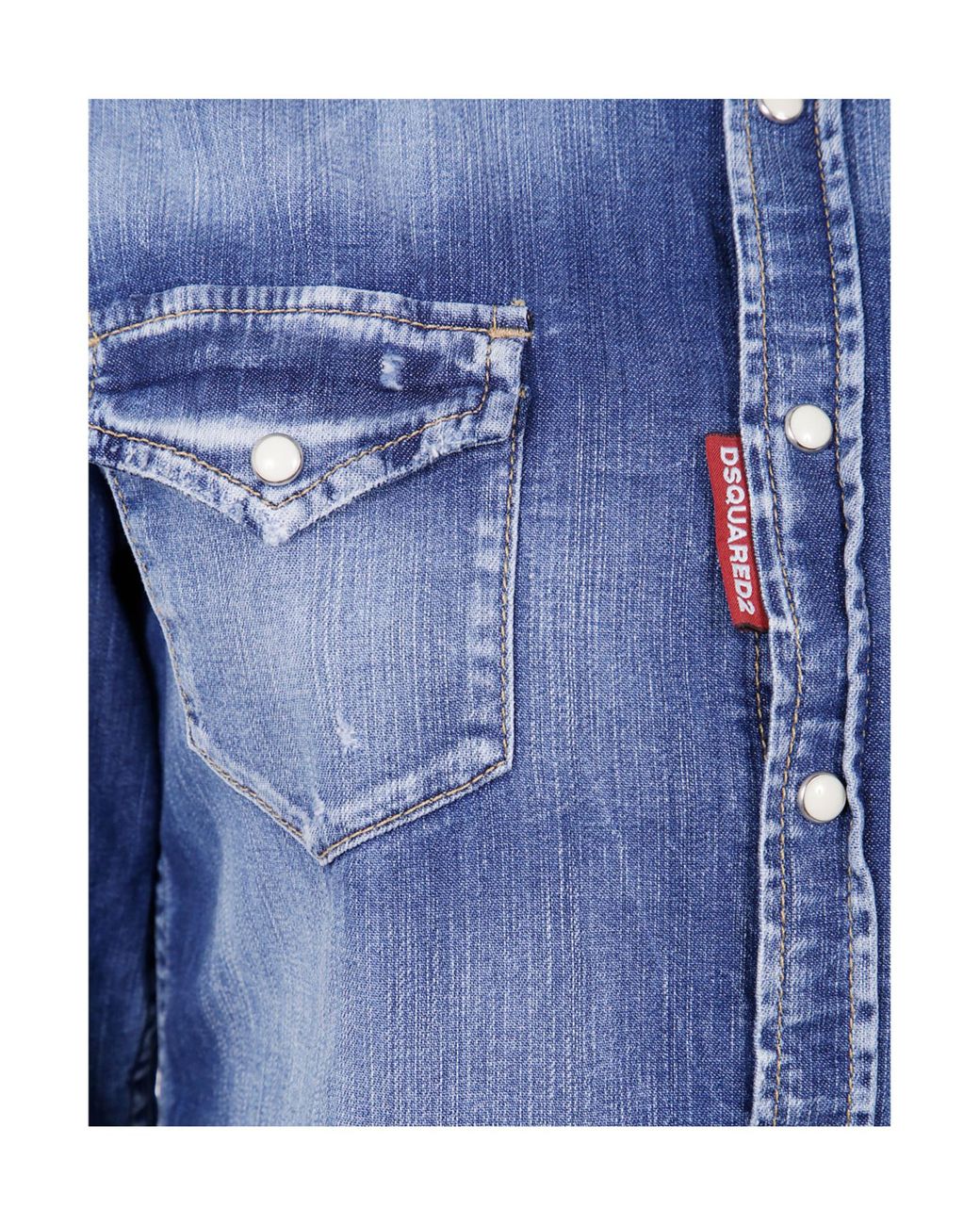 DSquared² Blue Long-Sleeved Denim Shirt