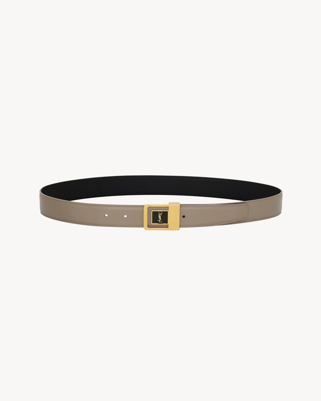 Saint Laurent White La 66 Buckle Belt