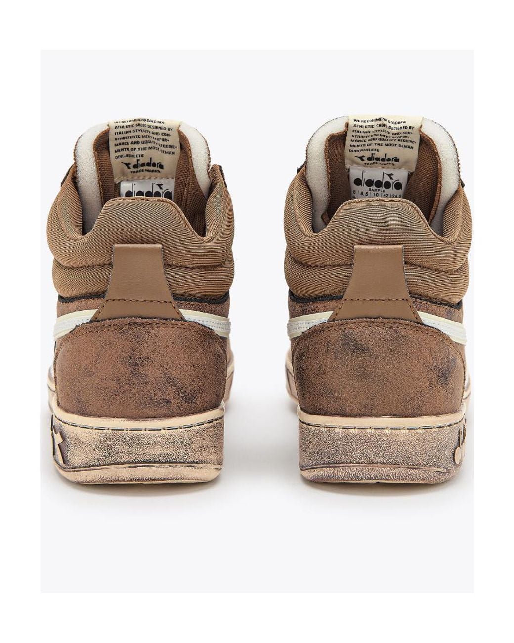 Diadora Brown Logo High-Top Board Shoes for men