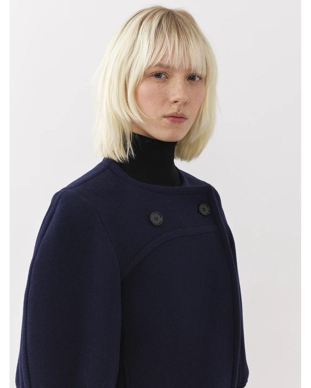 Chloé Blue Chloé Boxy Cropped Coat