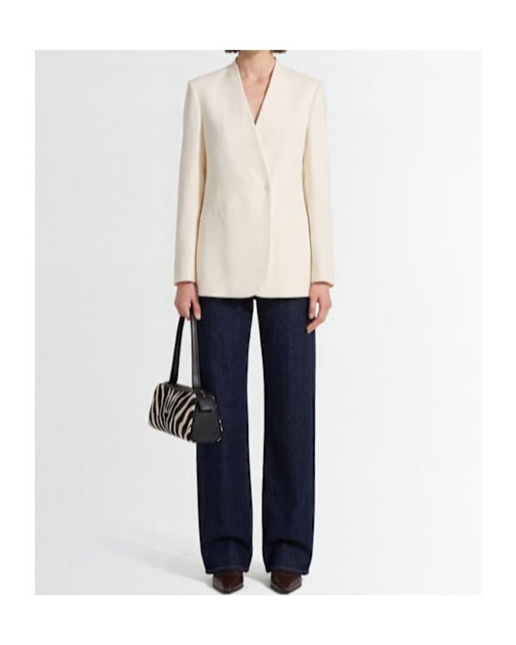 Fabiana Filippi White Viscose And Linen Blend Jacket