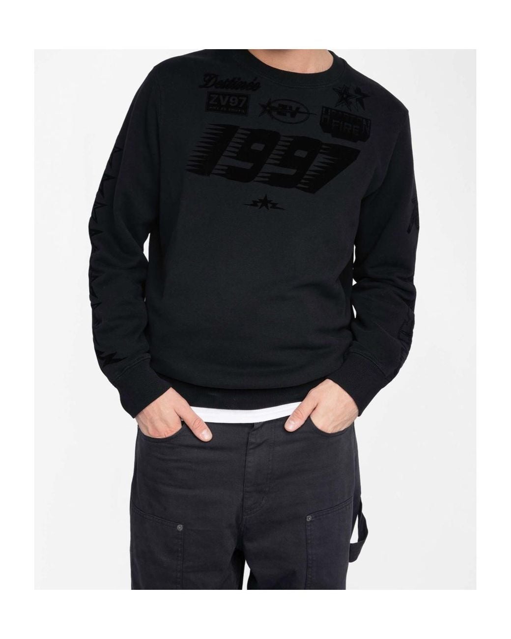 Zadig & Voltaire Blue Floc Graphic Sweatshirt for men