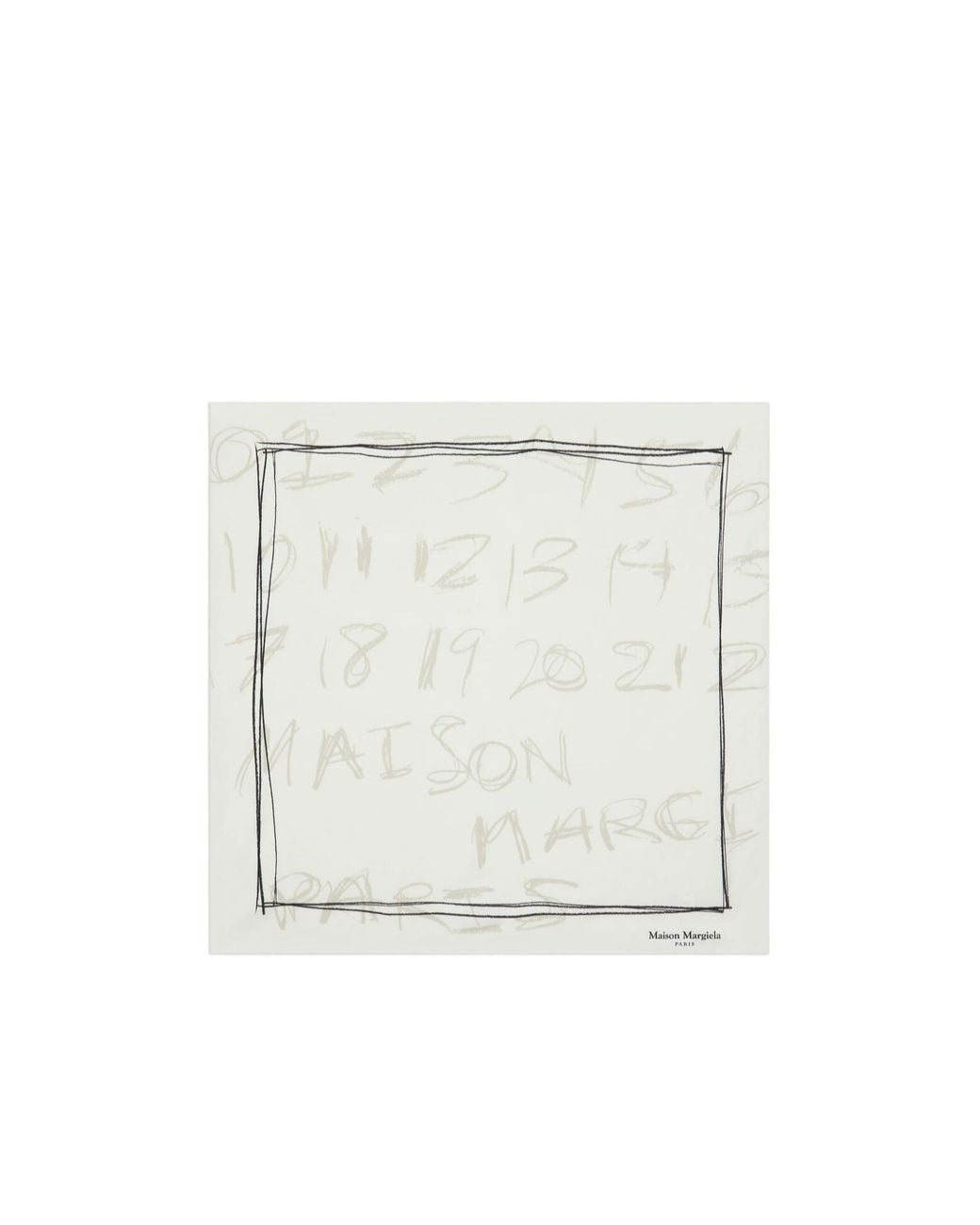Maison Margiela White Scribbled Numerical Foulard