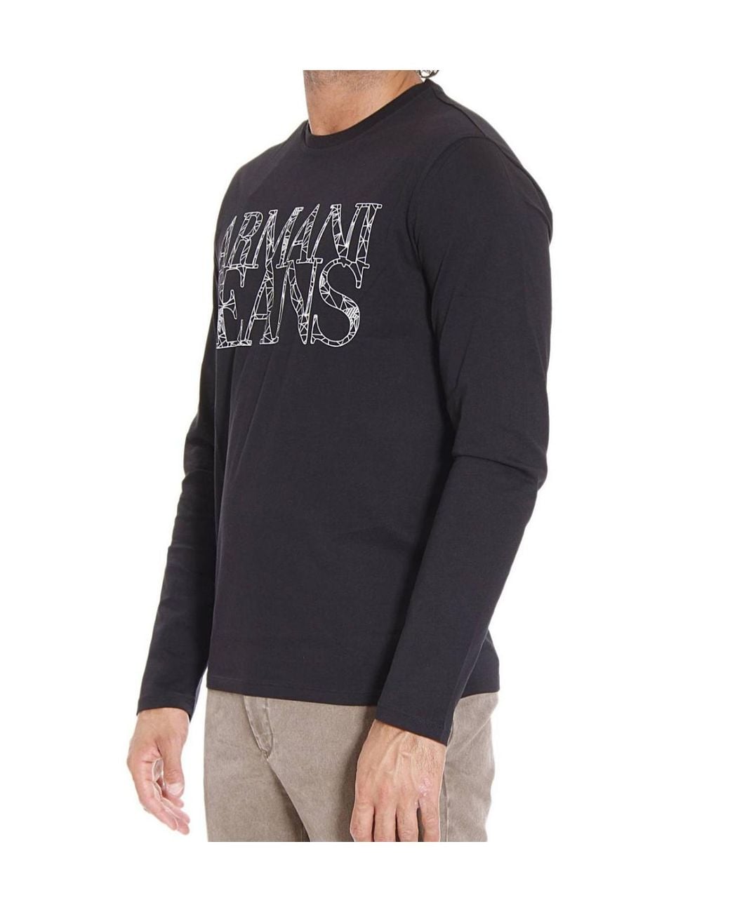 Armani Jeans Black Logo Detail T-Shirt for men
