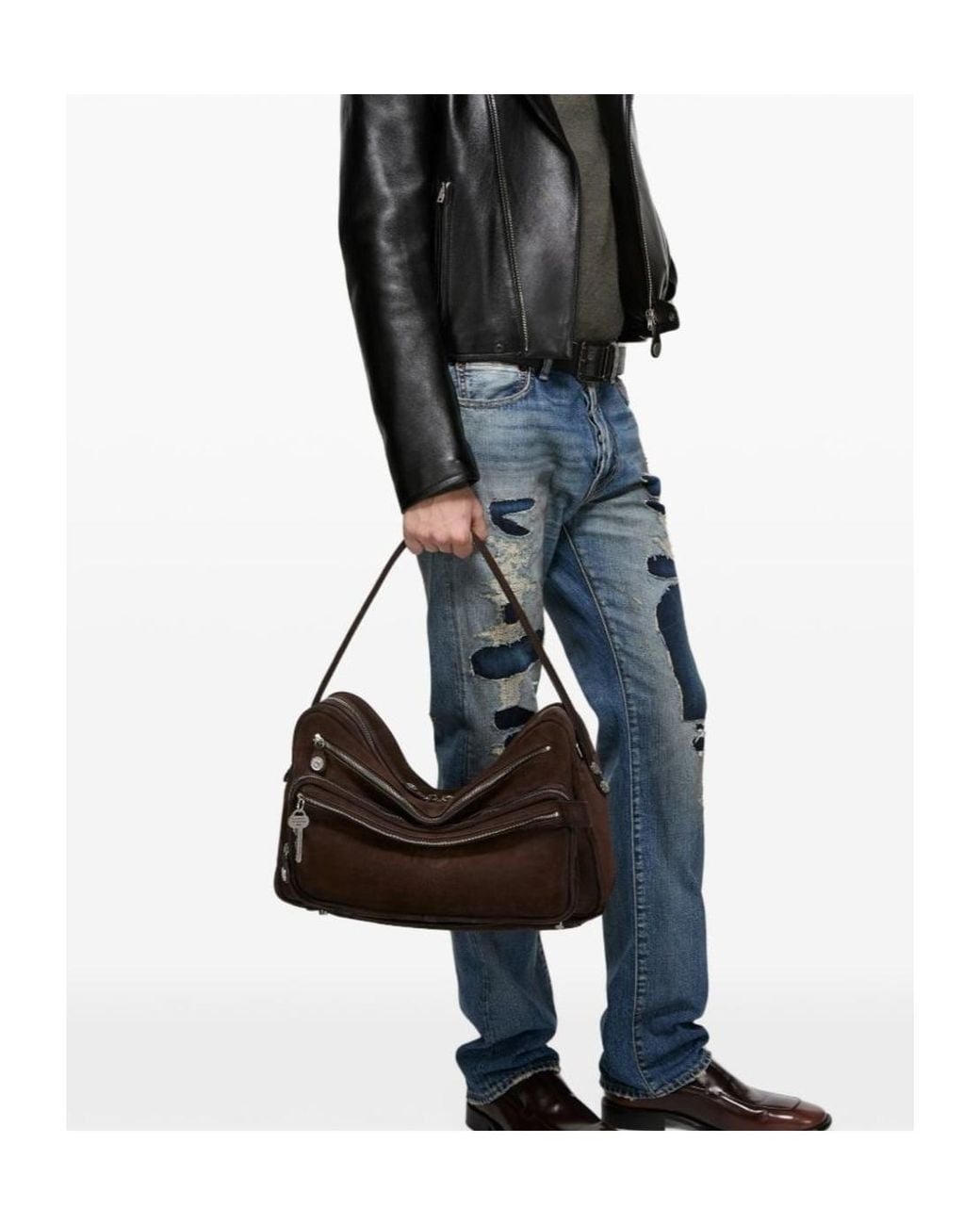 Acne Brown Camero Camera Shoulder Bag for men