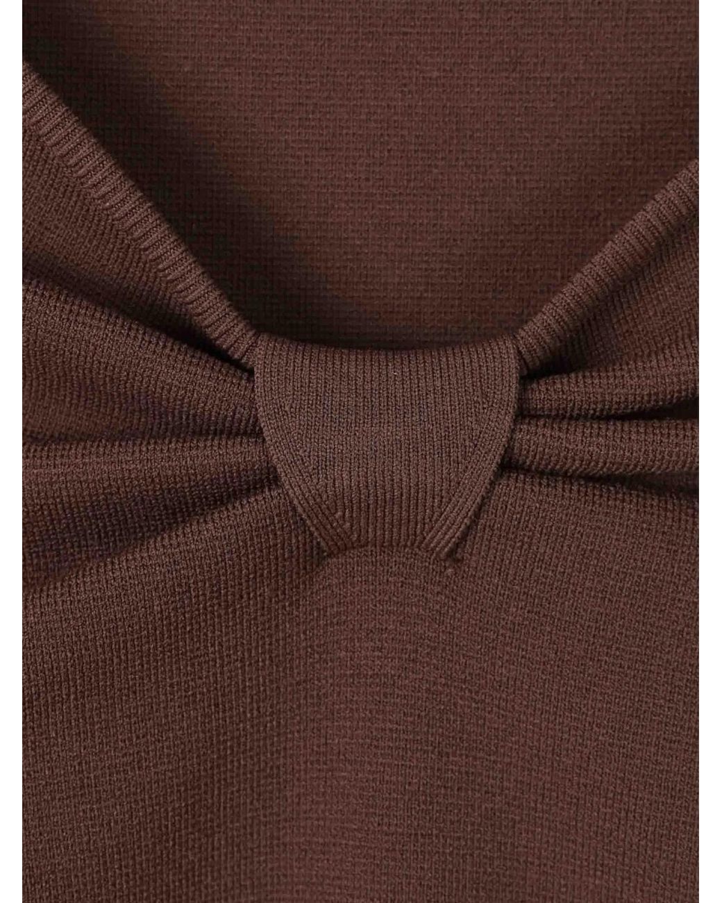 Cult Gaia Brown Harlow Knitted Mini Dress