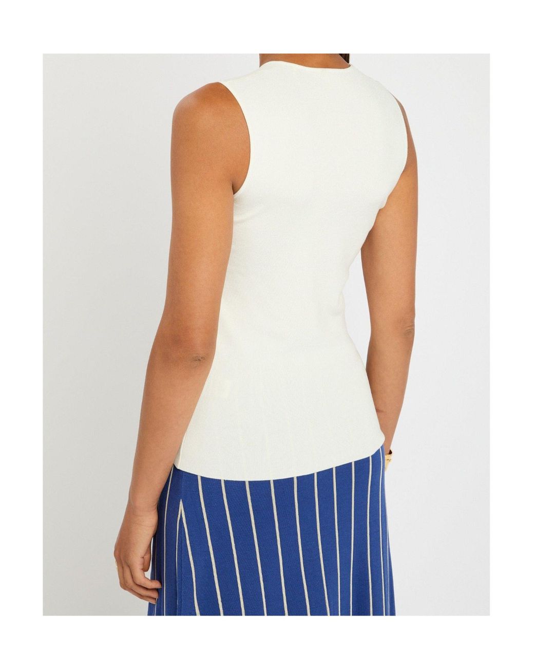 Joseph White Round Neck Slim Fit Vest