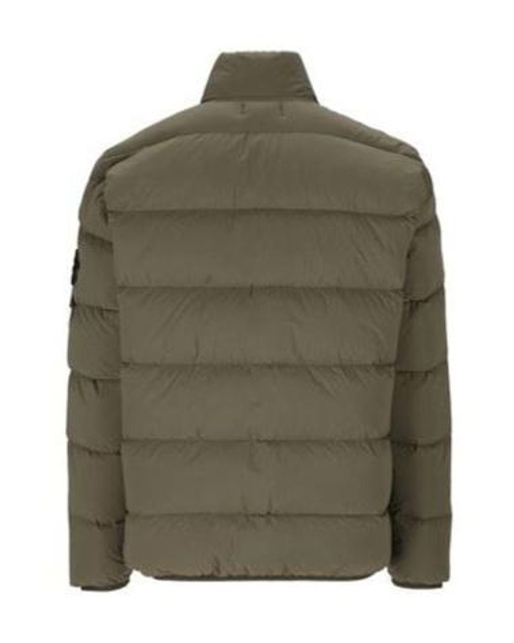 Stone Island Green High-Neck Zip-Up Coat for men