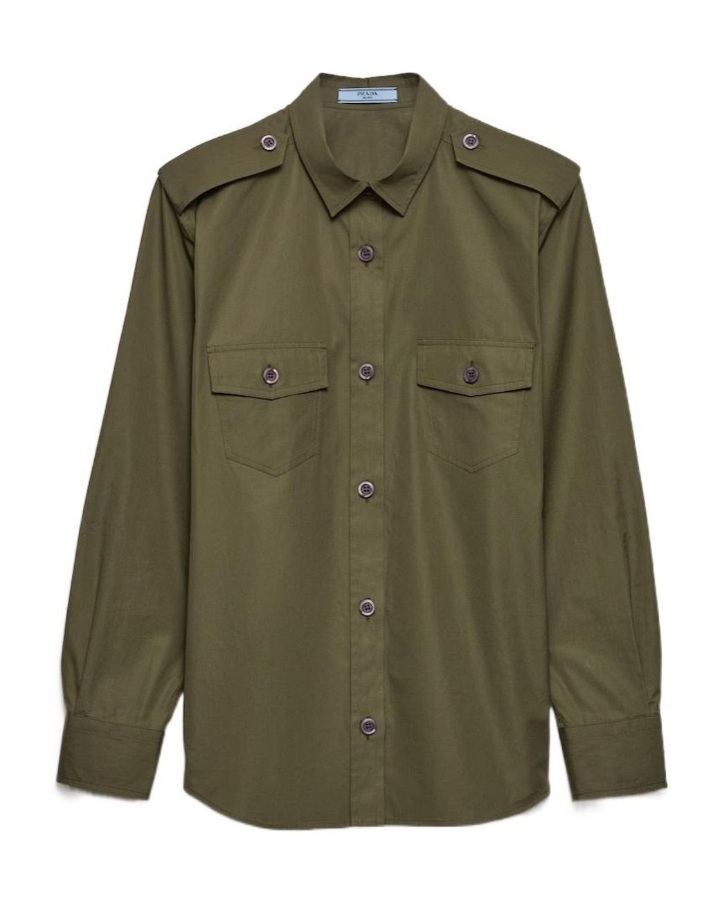 Prada Green Cotton Poplin Shirt