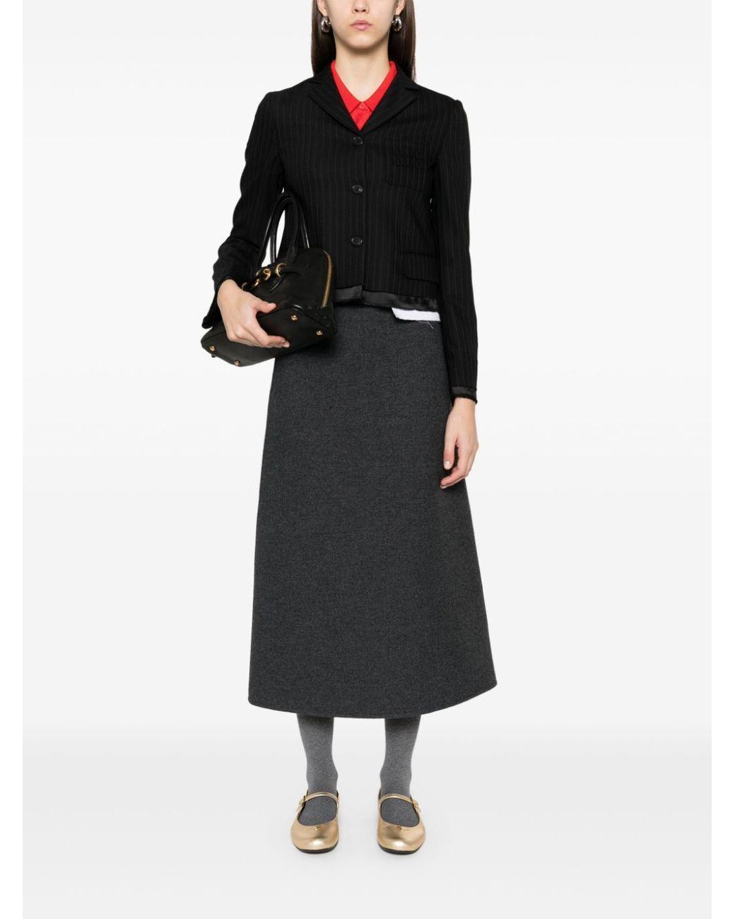 Miu Miu Black Pinstriped Jacket
