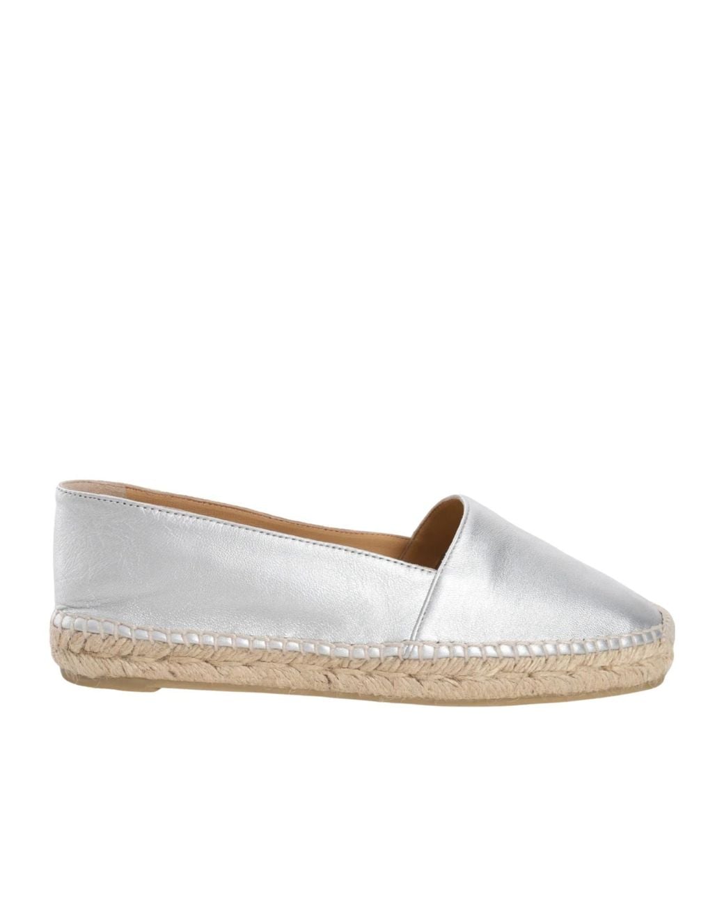 Castaner White Round-Toe Flat Shoes