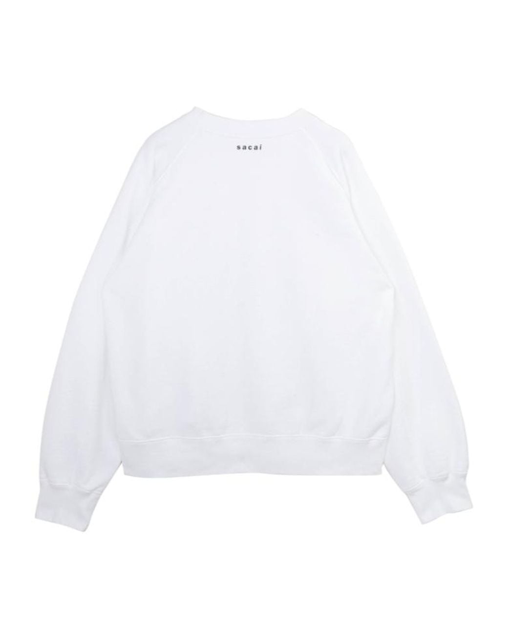 Sacai White Slogan Printed Crewneck Sweatshirt for men