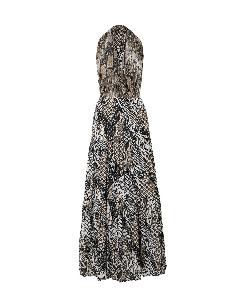 Diane von Furstenberg White Drew Reversible Printed Mesh Maxi Dress