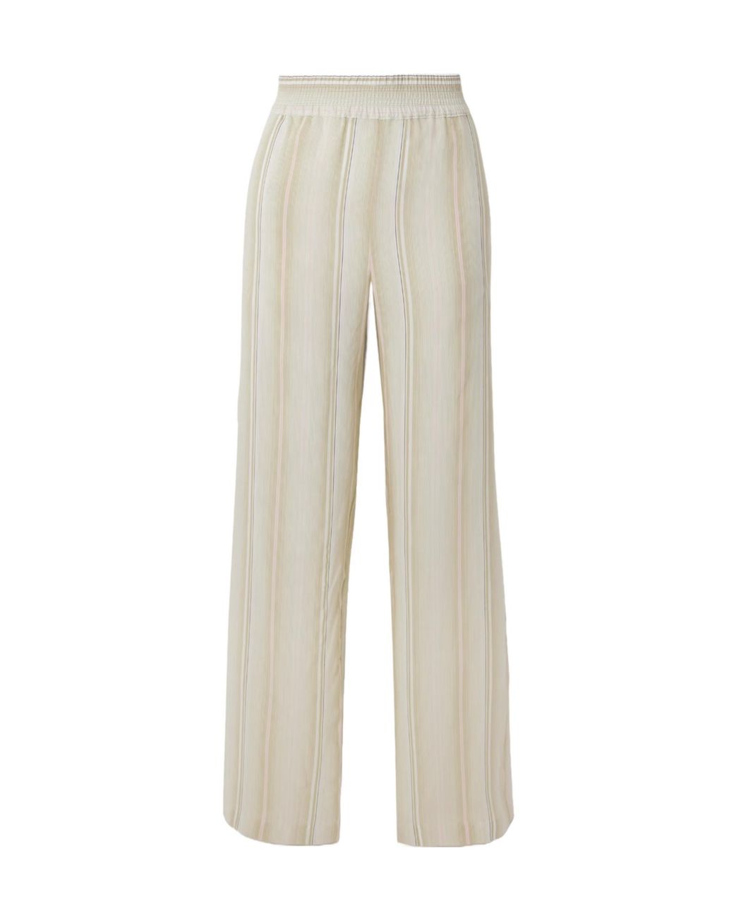 Victoria Beckham White Striped Casual Pants