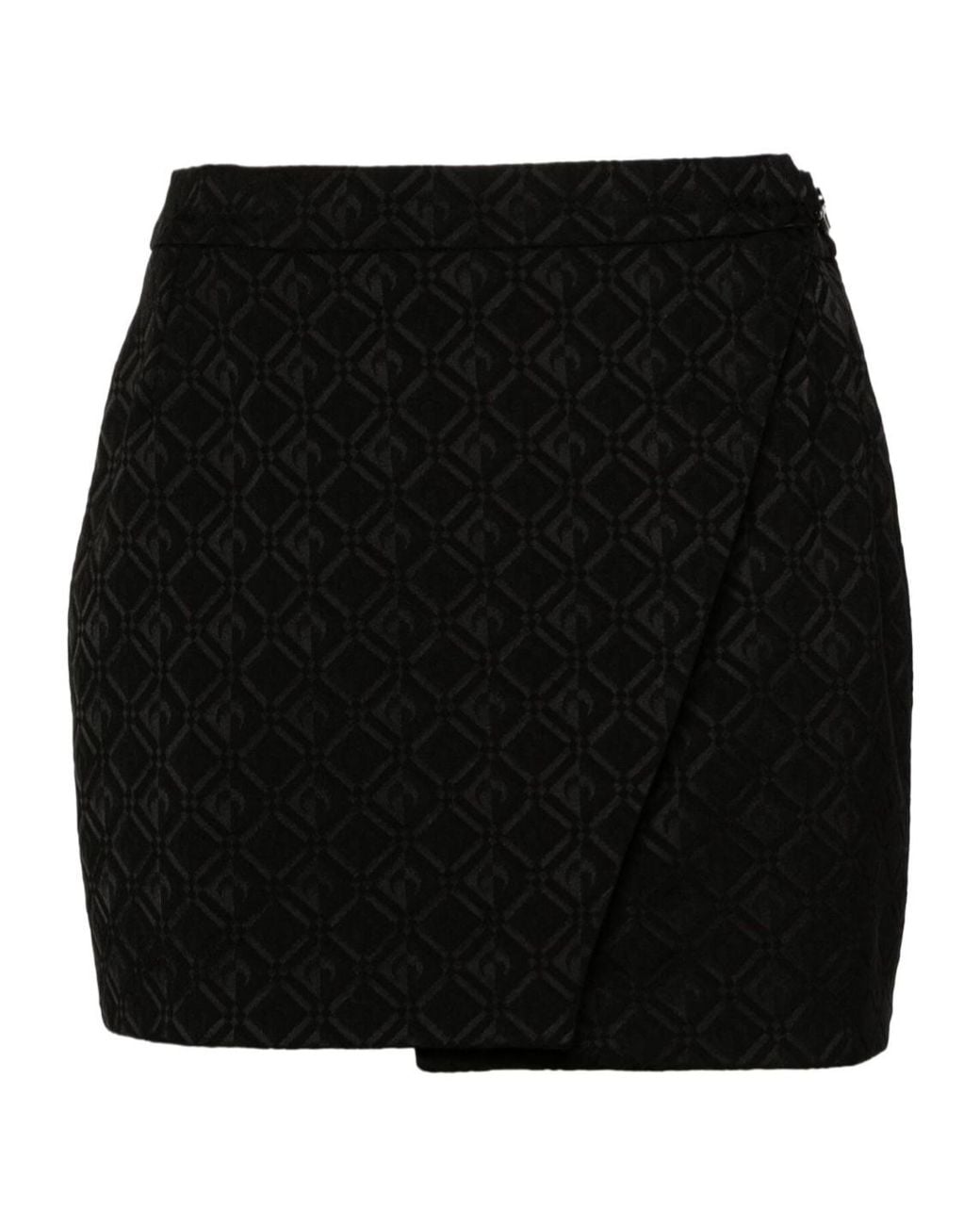 MARINE SERRE Black Moon Jacquard Wrap Mini Skirt