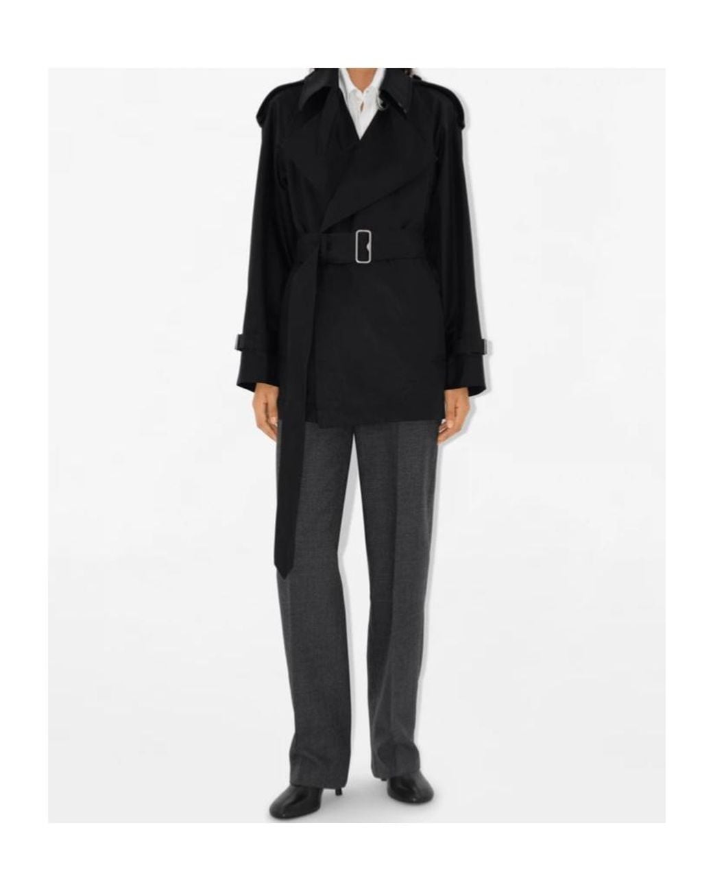 Burberry Black Double-Breasted Belted Jacket