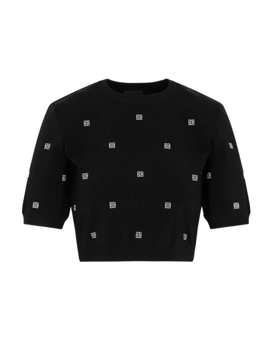 Givenchy Black Logo Detailed Short Sleeved Cropped Top