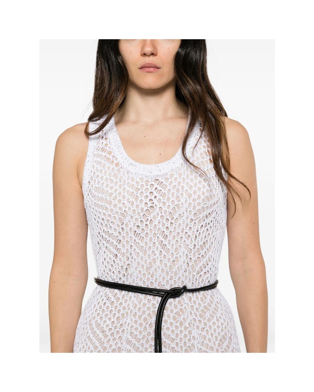 Brunello Cucinelli White Sleeveless Dress