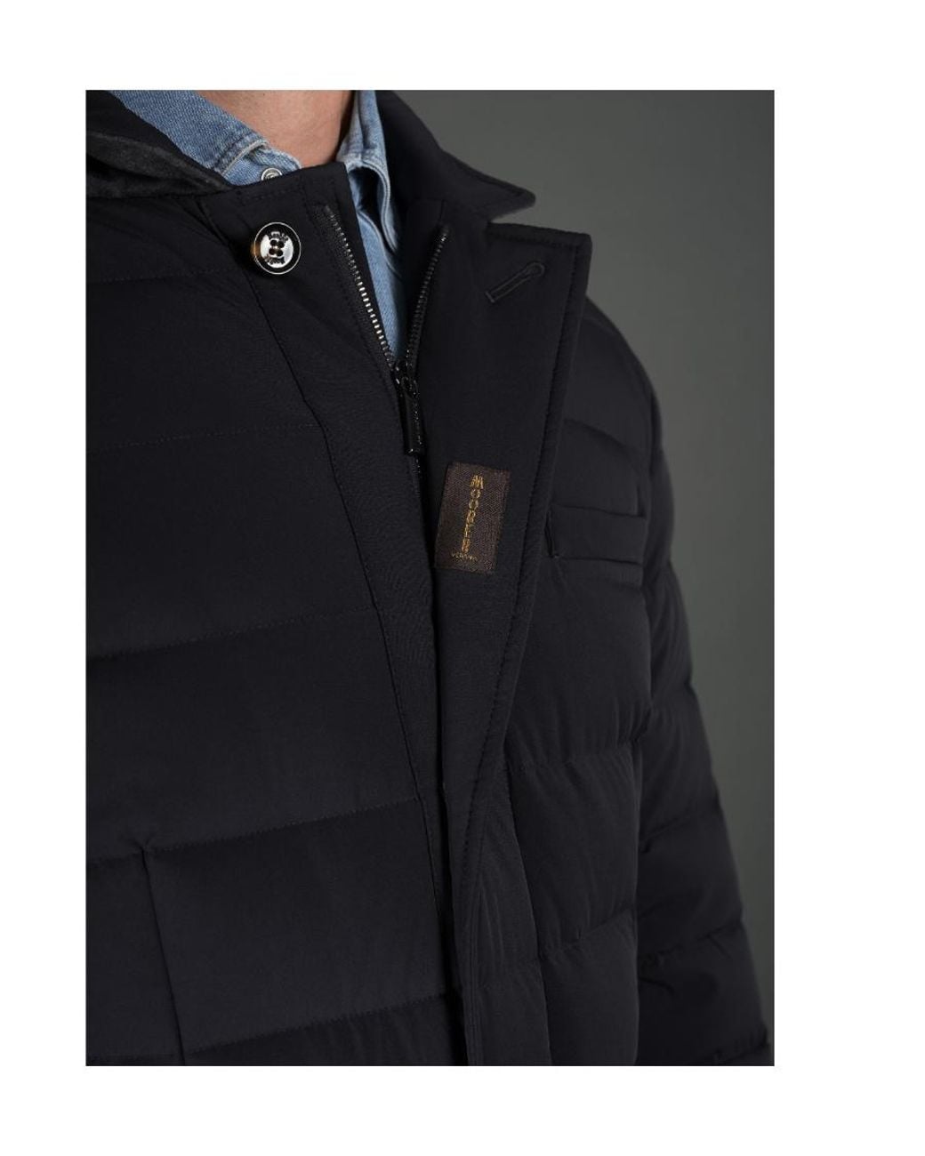 Moorer Blue Zayn Padded Button-Front Jacket for men